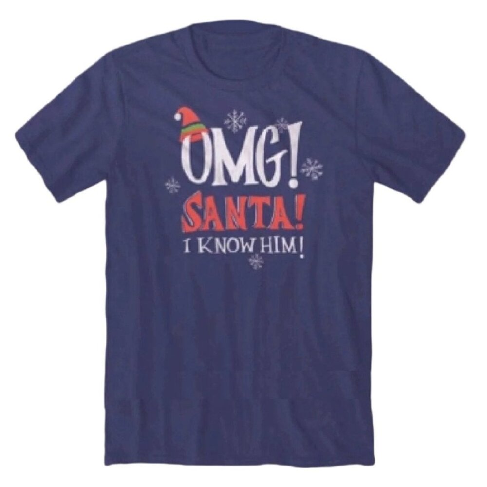 OMG Santa I Know Him Christmas Short Sleeve T-Shirt NEW Fast Ship